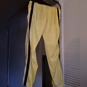 ELEE Jersey Style Track  Pants | Yellow with Pinstripe
